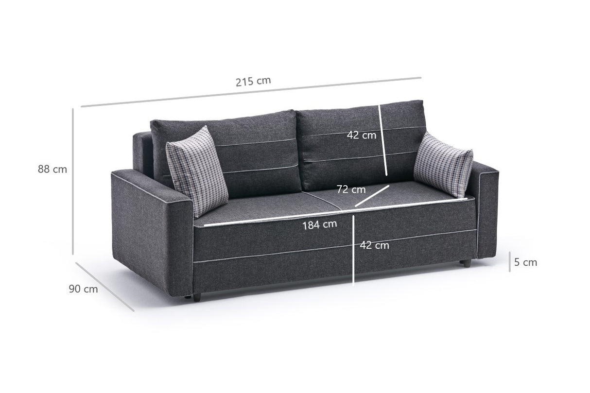 3-seater sofa bed Ece Anthracite