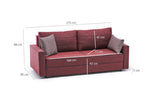 3-seater sofa bed Ece Claret Red