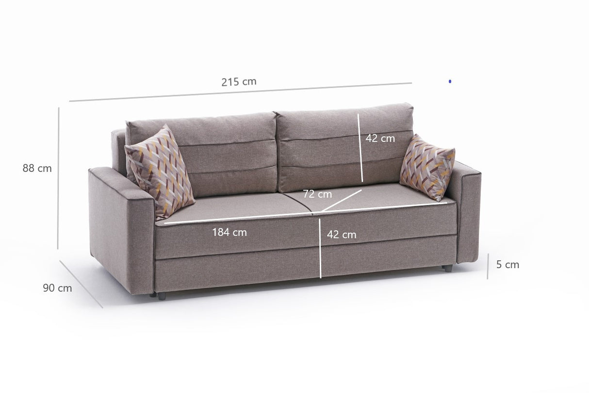 3-seater sofa bed Ece cream