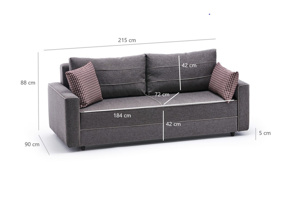 3-seater sofa bed Ece Brown