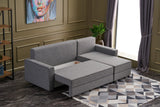 Corner sofa with sleeping function on the right ece gray