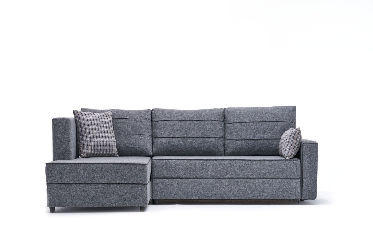 Corner sofa with sleeping function on the left ece gray