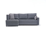 Corner sofa with sleeping function on the left ece gray