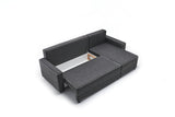 Corner sofa with sleeping function on the right ECE anthracite