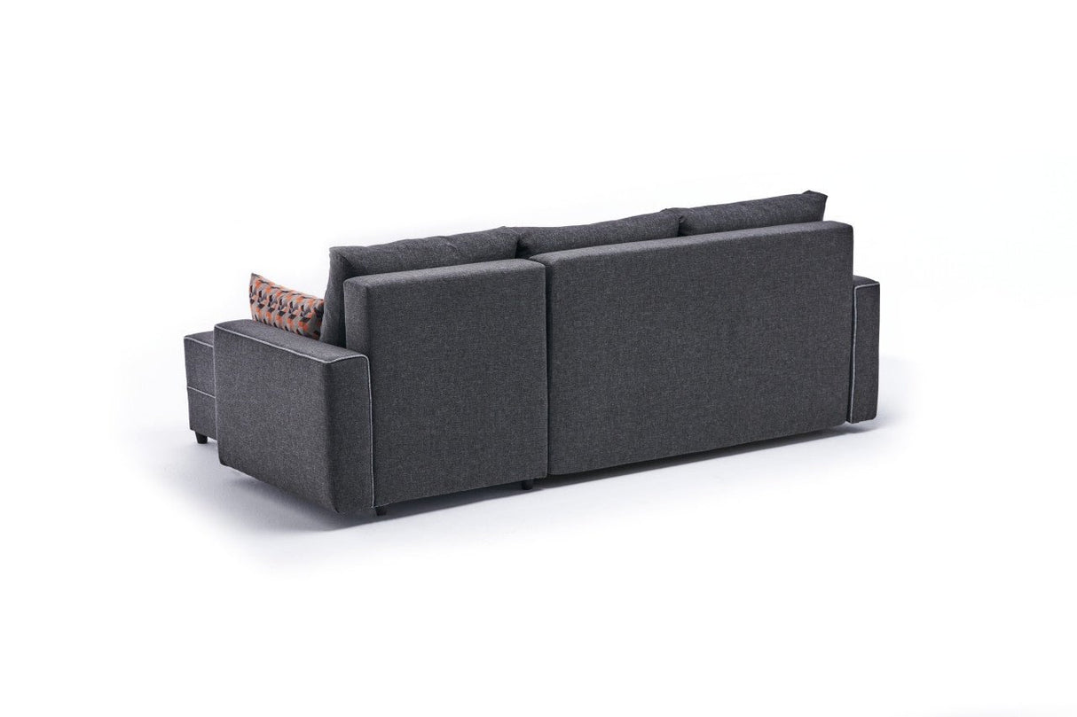 Corner sofa with sleeping function on the right ECE anthracite