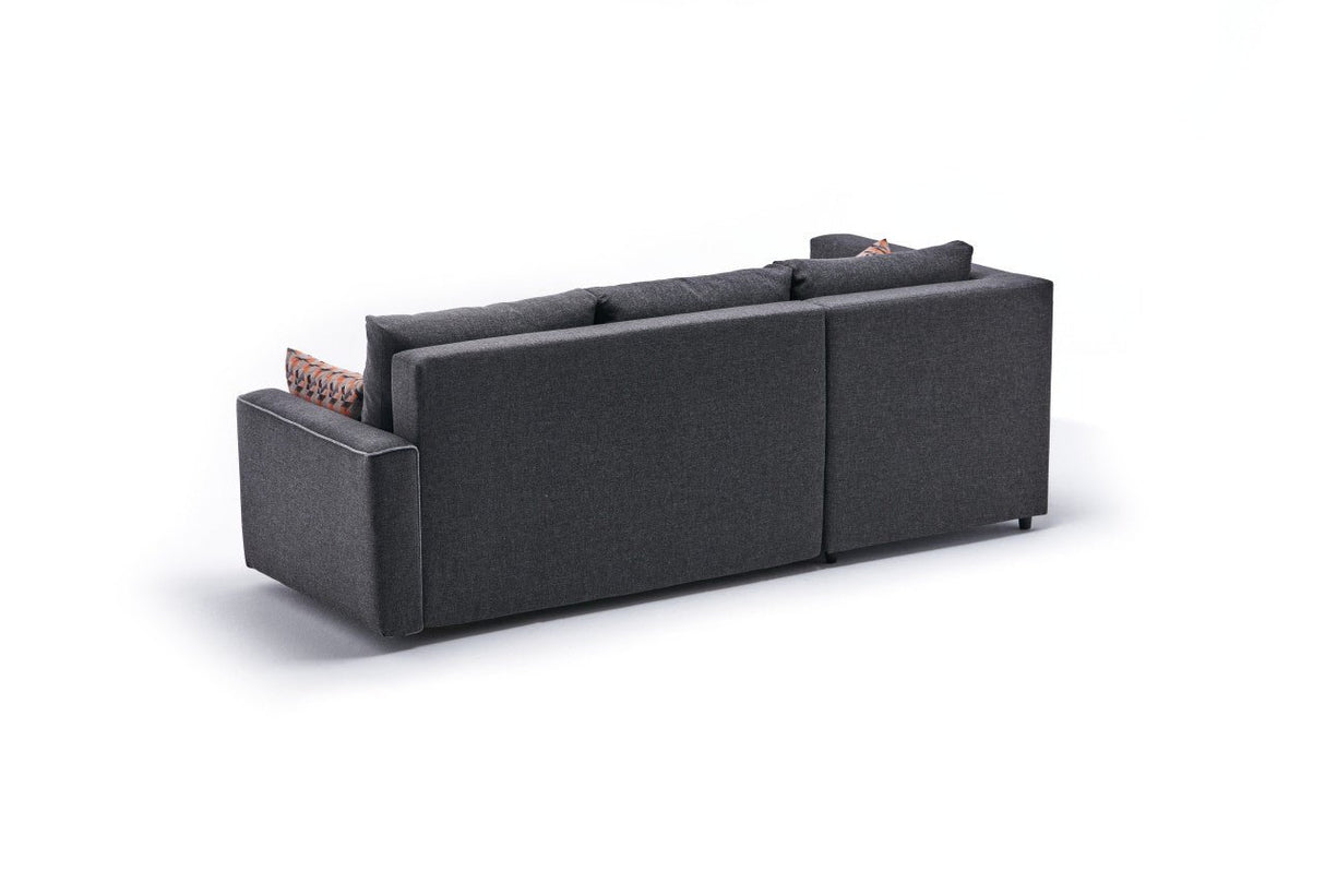 Corner sofa with sleeping function on the left ECE anthracite