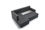 Corner sofa with sleeping function on the left ECE anthracite