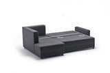 Corner sofa with sleeping function on the left ECE anthracite