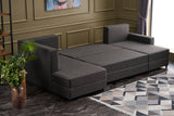 Corner sofa with sleep function ECE anthracite