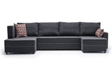 Corner sofa with sleep function ECE anthracite