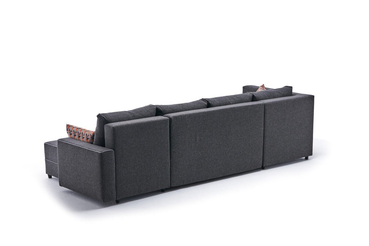 Corner sofa with sleep function ECE anthracite