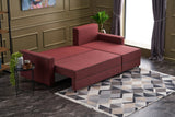 Corner sofa with sleep function on the right Ece Claret red