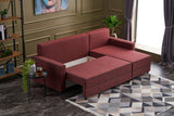 Corner sofa with sleep function on the right Ece Claret red