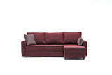 Corner sofa with sleep function on the right Ece Claret red