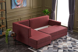 Corner sofa with sleeping function on the left Ece Claret red