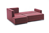 Corner sofa with sleeping function on the left Ece Claret red