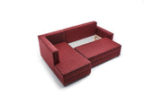 Corner sofa with sleeping function on the left Ece Claret red