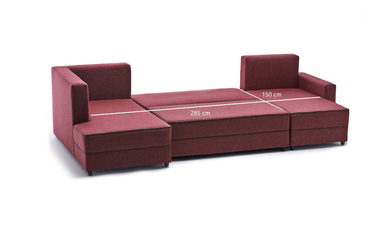 Corner sofa with sleep function Ece Claret Red