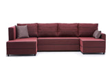 Corner sofa with sleep function Ece Claret Red