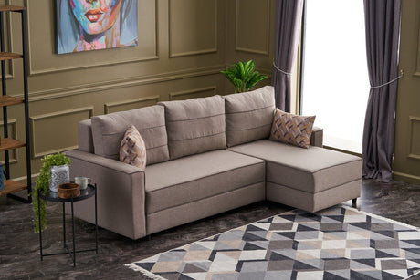 Corner sofa with sleeping function on the right ece cream