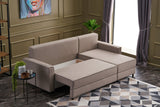 Corner sofa with sleeping function on the right ece cream