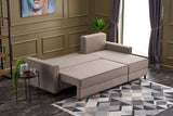 Corner sofa with sleeping function on the right ece cream