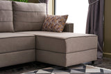 Corner sofa with sleeping function on the right ece cream