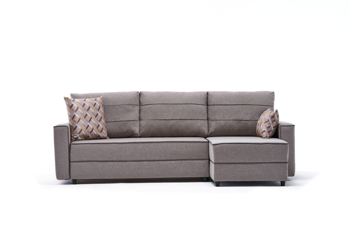 Corner sofa with sleeping function on the right ece cream