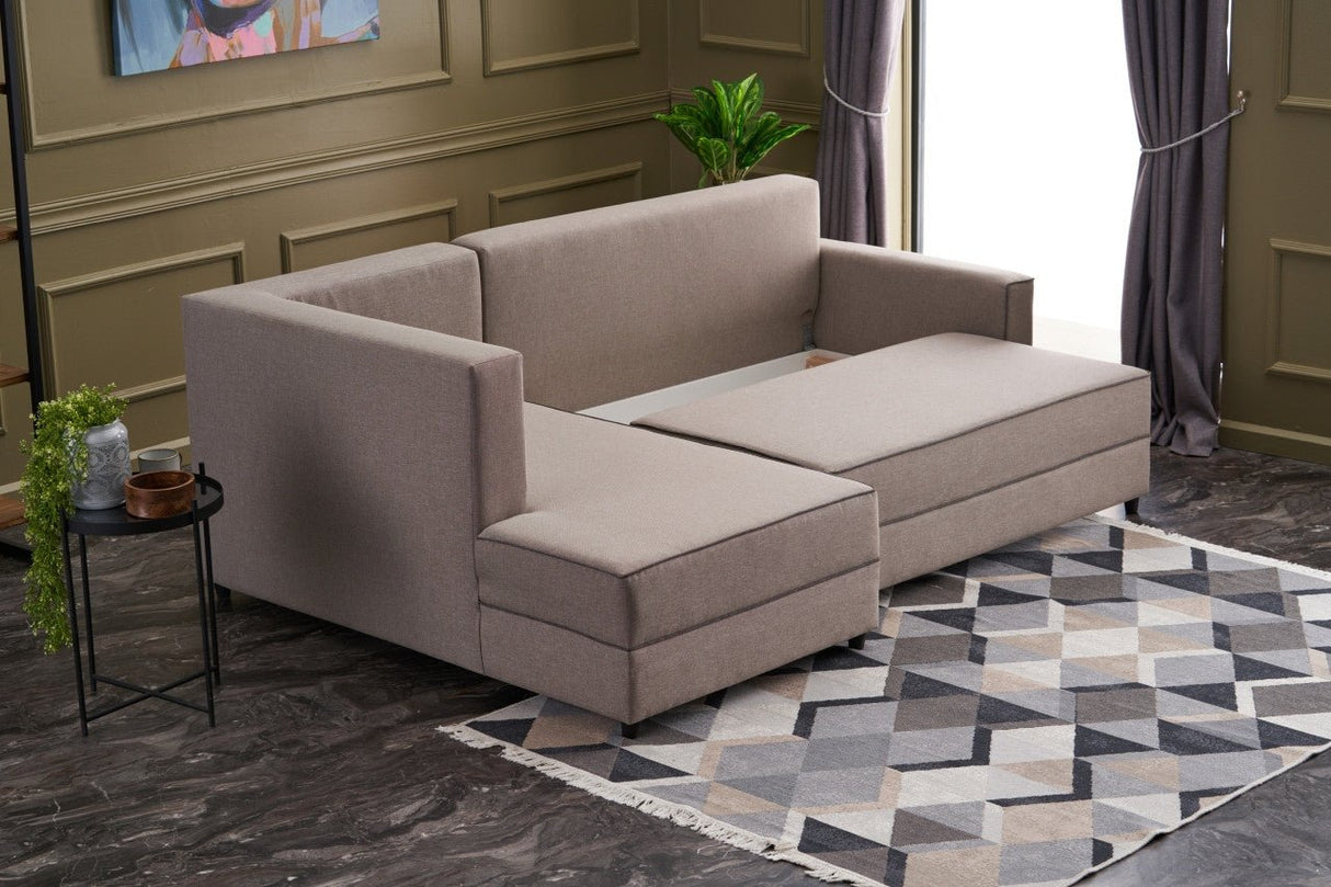 Corner sofa with sleeping function on the left ece cream