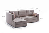 Corner sofa with sleeping function on the left ece cream