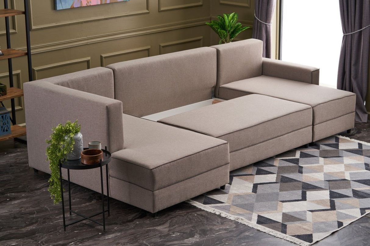 Corner sofa with sleep function Ece cream