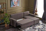 Corner sofa with sleeping function on the right ece brown