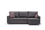 Corner sofa with sleeping function on the right ece brown