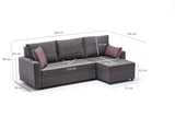 Corner sofa with sleeping function on the right ece brown