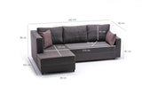 Corner sofa with sleeping function on the left ece brown