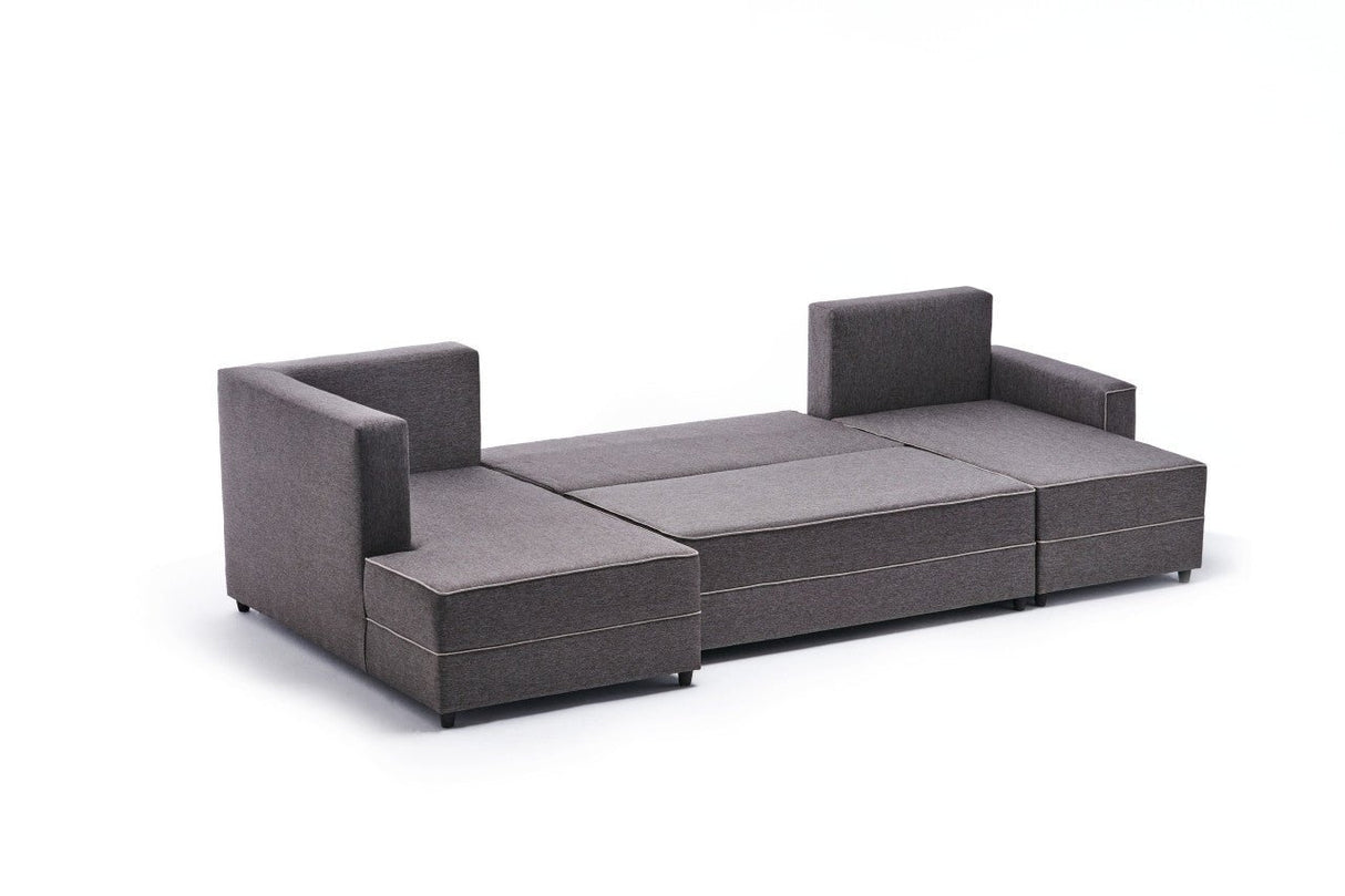 Corner sofa with sleep function ECE Brown