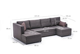 Corner sofa with sleep function ECE Brown