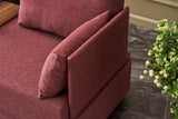 Armchair on the right fly claret red