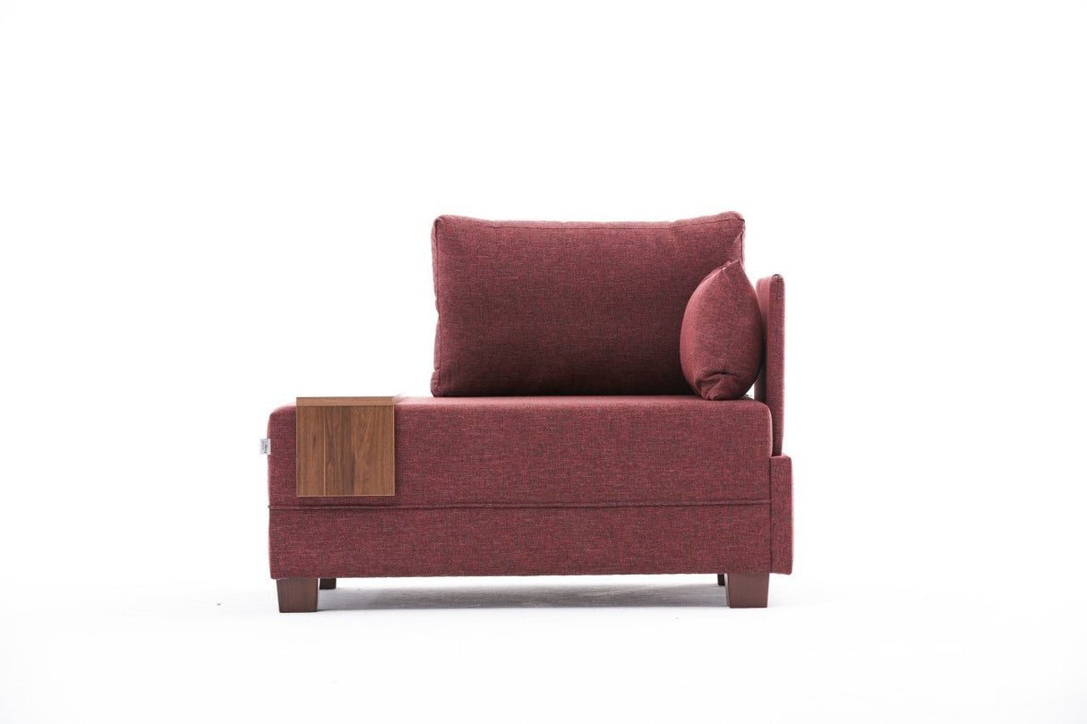 Armchair on the right fly claret red