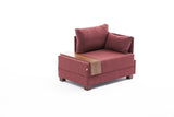 Armchair on the right fly claret red