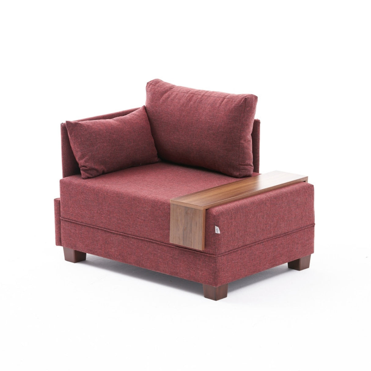 Armchair left fly claret red