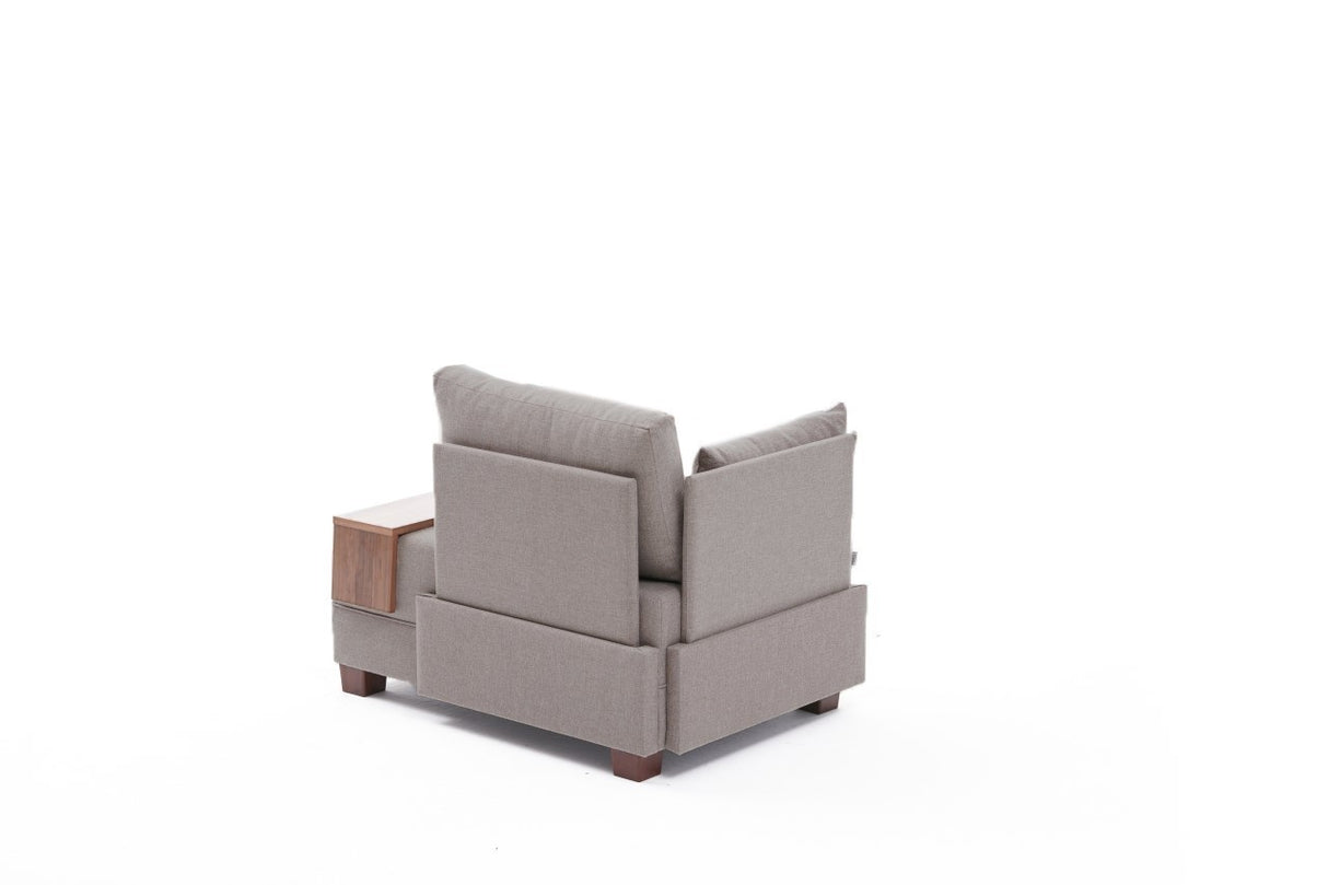 Armchair left fly beige