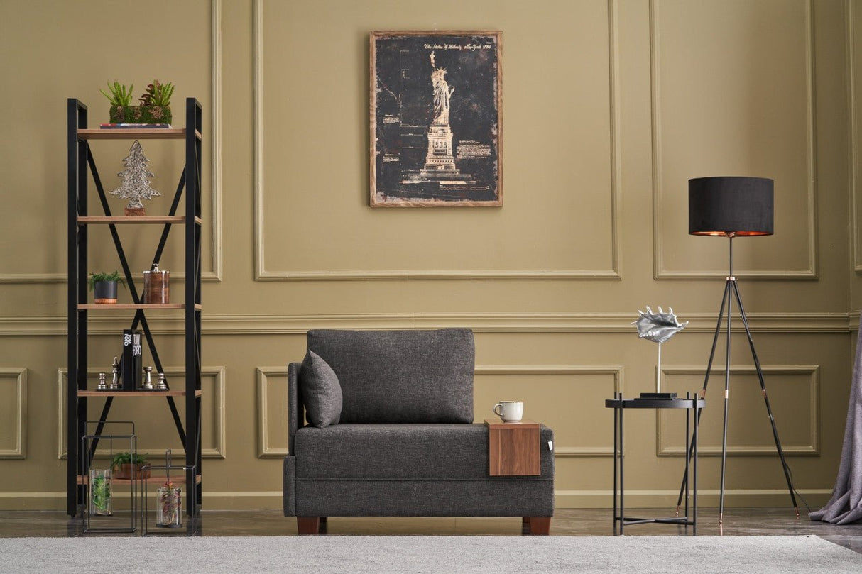 Armchair left fly anthracite