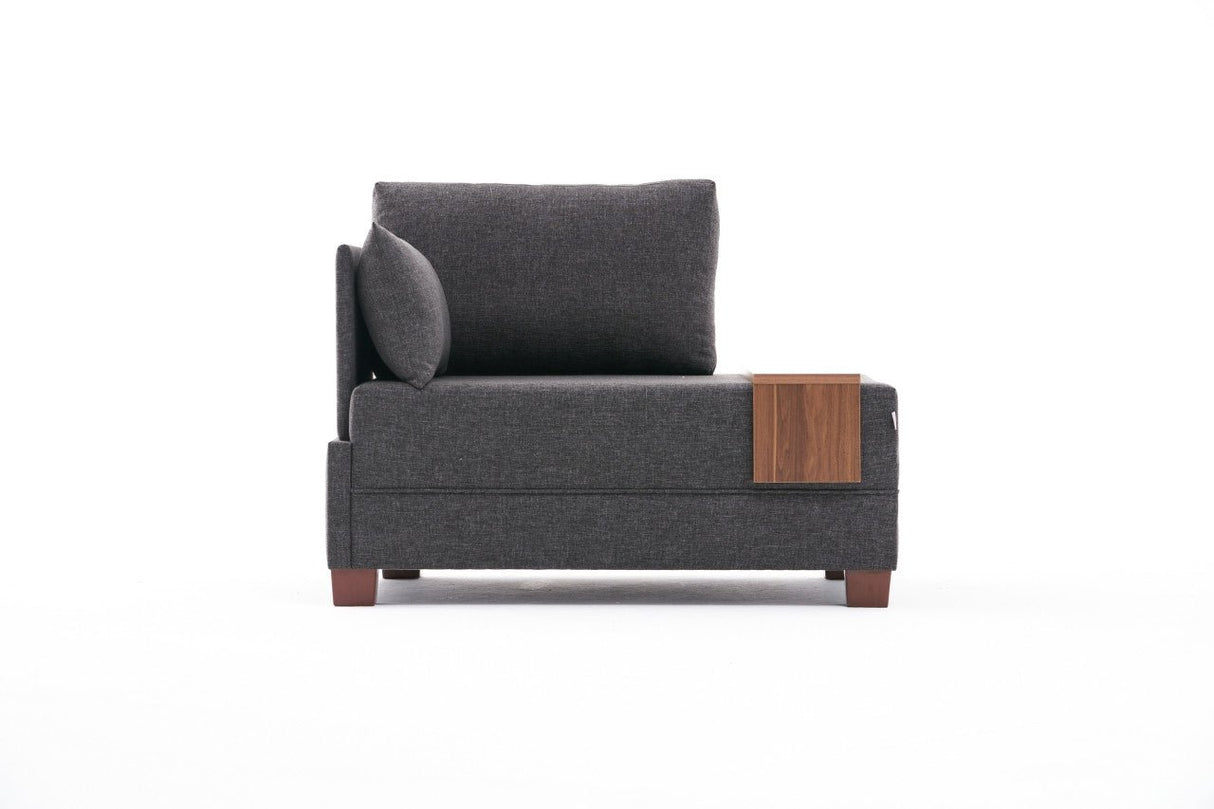 Armchair left fly anthracite