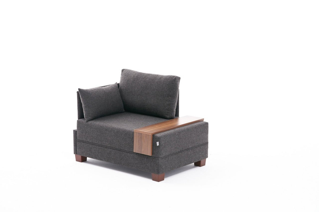 Armchair left fly anthracite