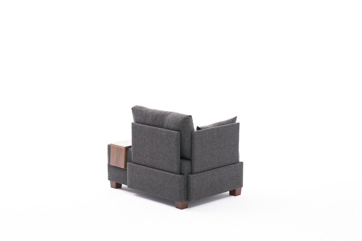 Armchair left fly anthracite