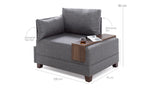 Armchair left fly anthracite