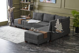 Corner sofa with sleeping function on the right fly anthracite