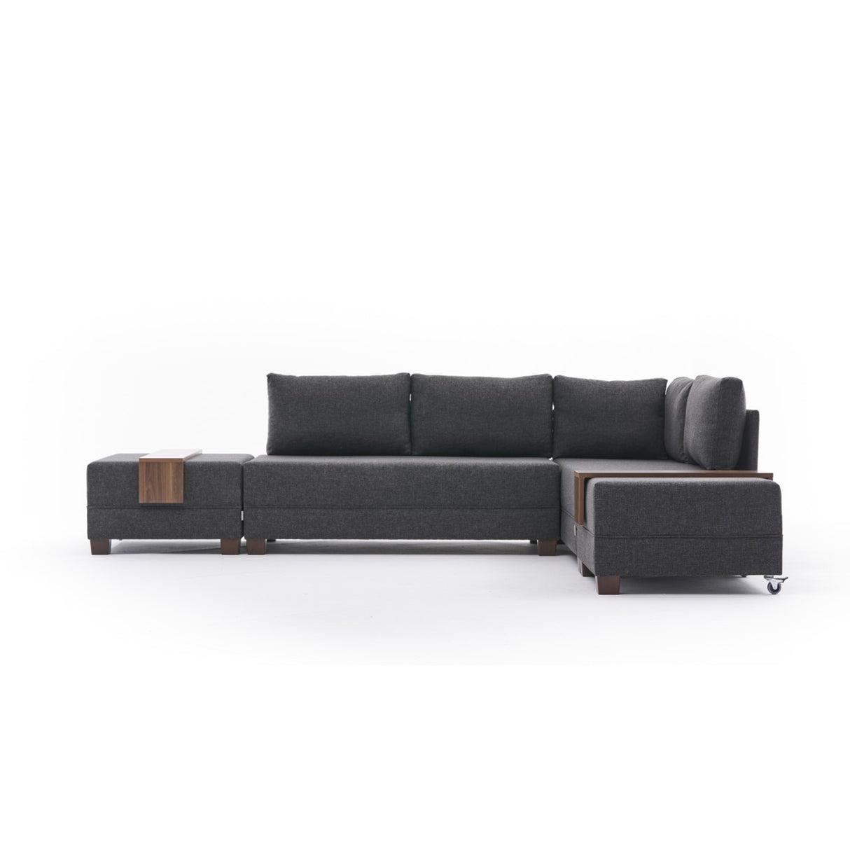 Corner sofa with sleeping function on the right fly anthracite