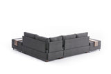 Corner sofa with sleeping function on the right fly anthracite